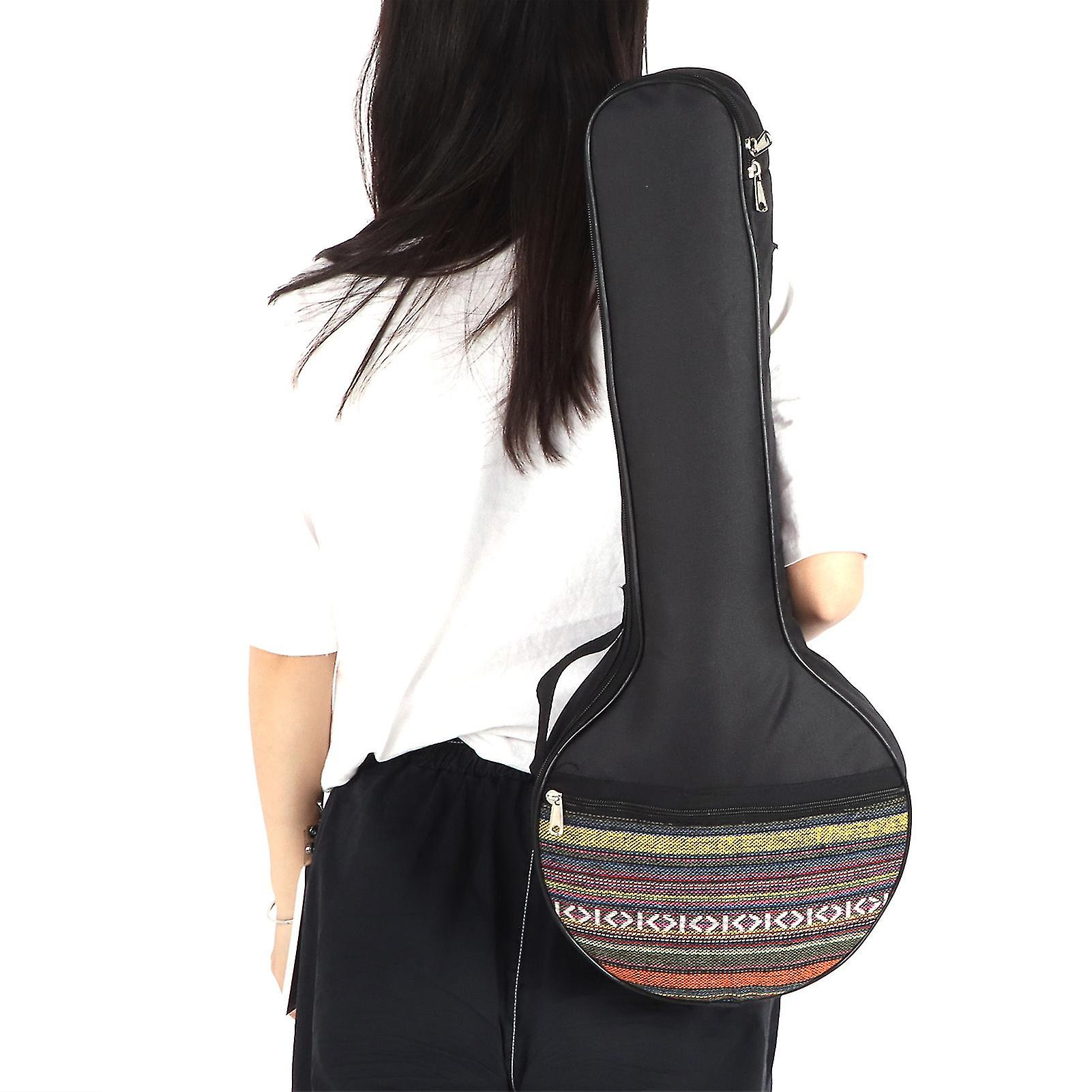 4 String Banjo Bag Gig Ethnic Style Cotton with Adjustable Straps Instrument Accessory