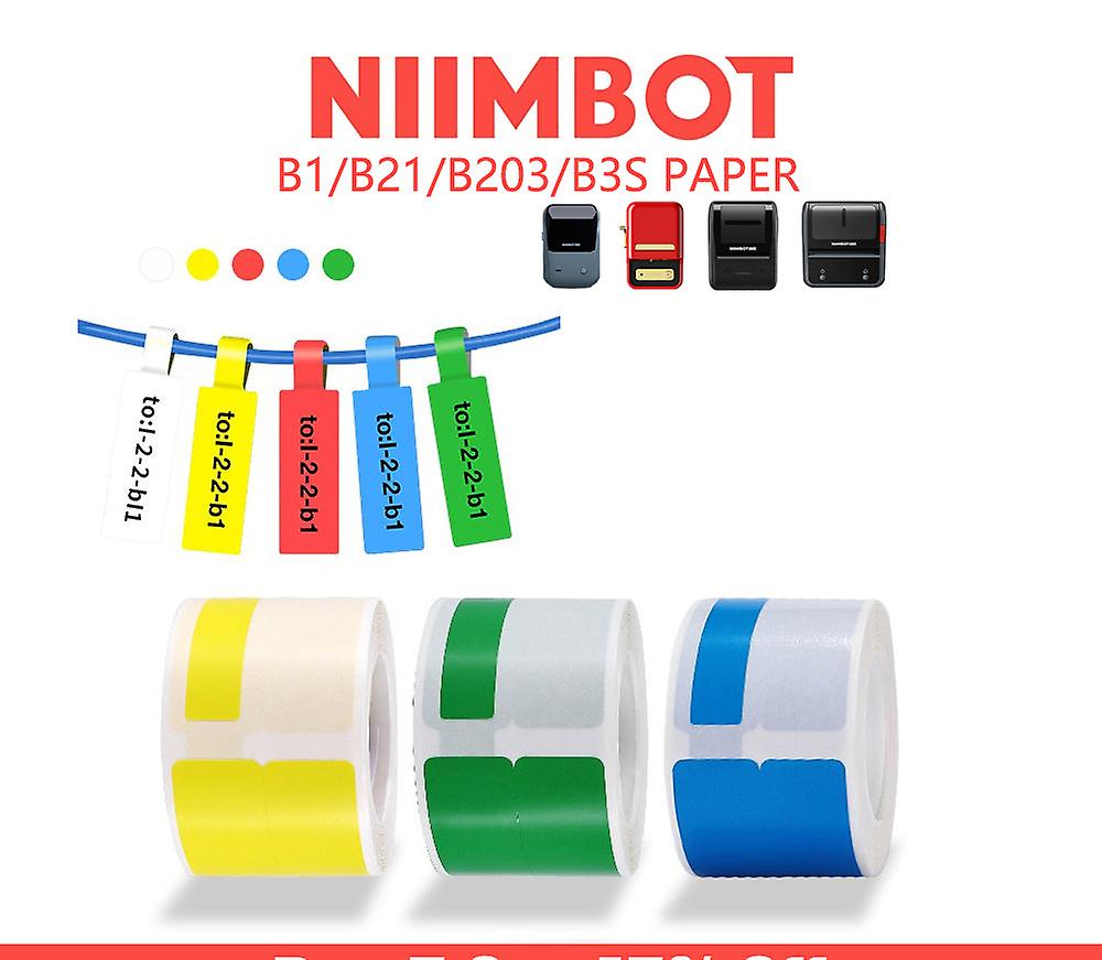 Niimbot B1/ B21/b203/b3s Label Printer Paper Network Cable Optical Fiber Tail Adhesive Network Security Switch Cable Label Paper