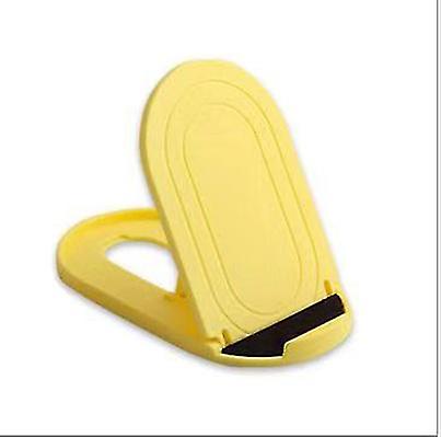 2Pcs Yellow Portable Oval Mobile Phone Stand, Foldable Desktop Lazy Stand Az11790