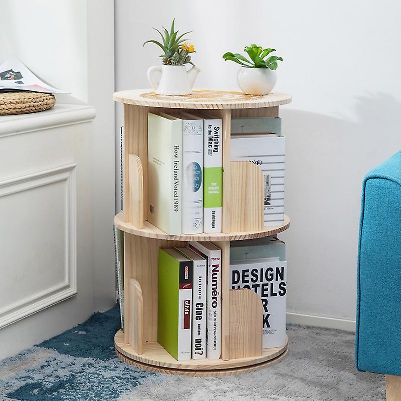 2-5 Tier Rotating Bookshelf 360 Display Floor Standing Bookcase Storage Rack