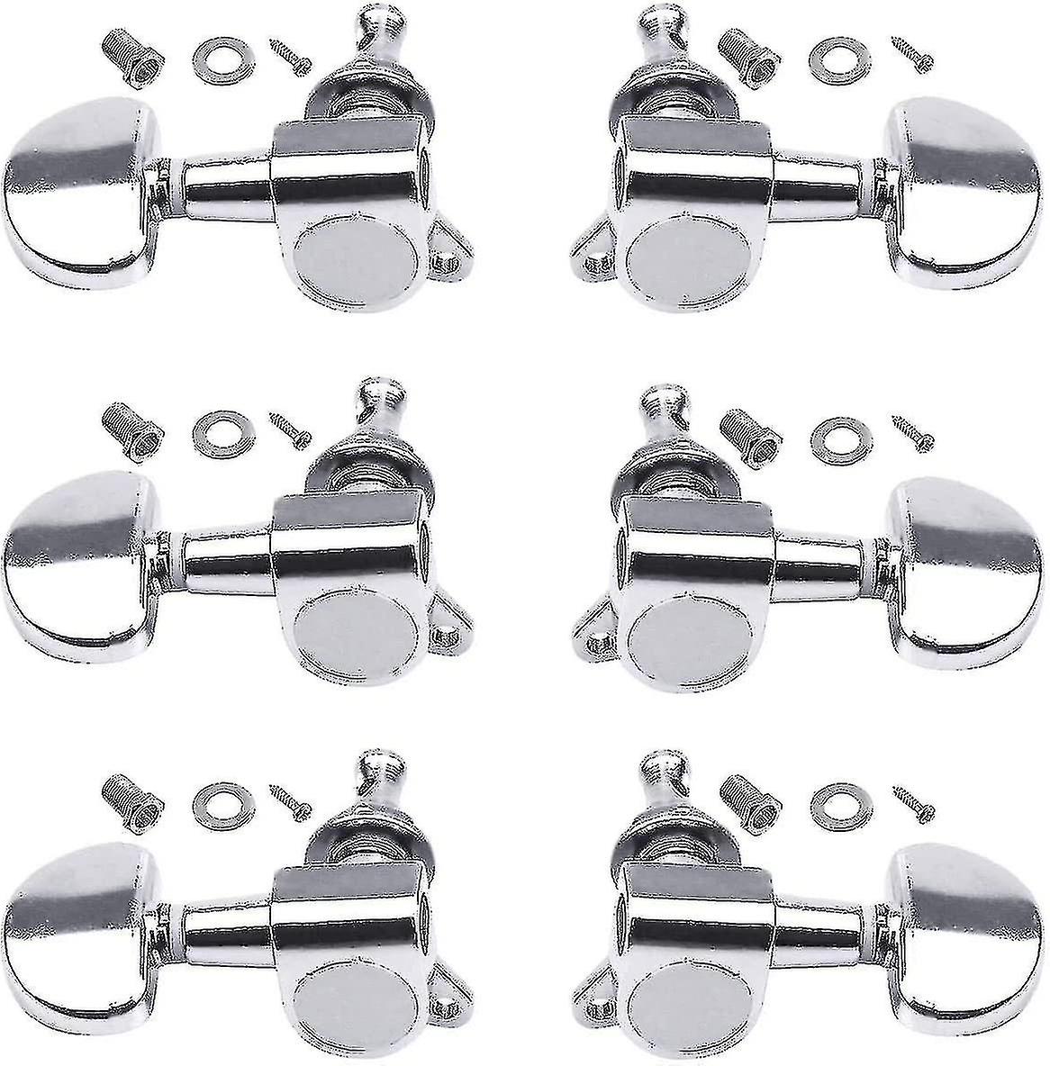 6pcs 3L3R Acoustic Guitar Tuning Pegs, Wear-Resistant Knobs, Enclosed Locking Machine Heads for Guitar String Tuning