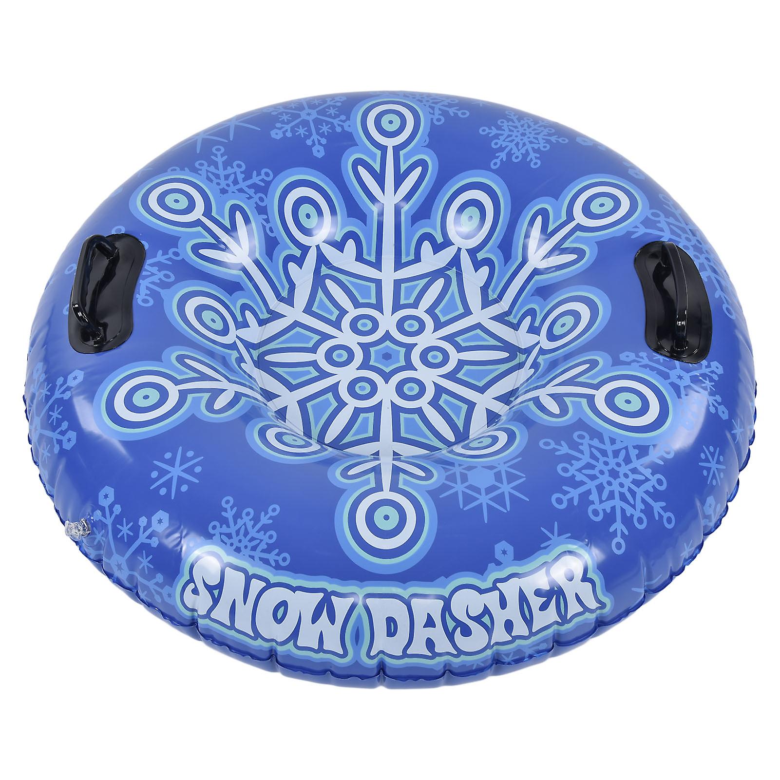 Snow Tube with Handle PVC 450lbs Load Bearing Blue White Inflatable Ski Rings for Adults Family