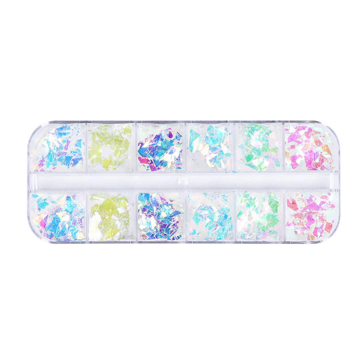 1 Box Nail Sequins Safe Ingredients Sufficient Quantity Shiny Visual Effect Allergy Free Wide