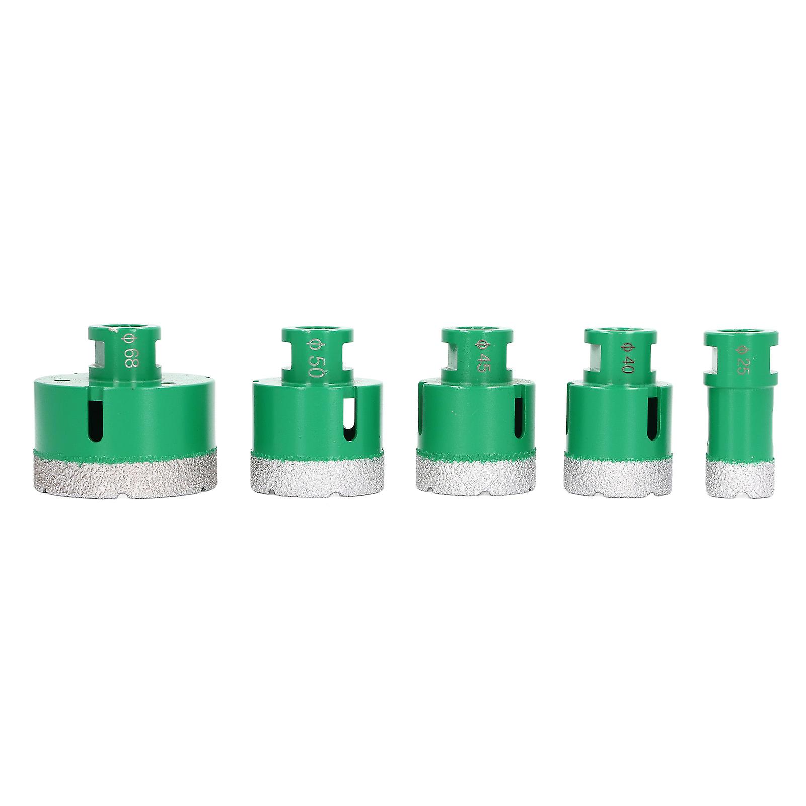 5 Pcs Diamond Hole Saw Set Brazed Core Drill Bit Kit with Aluminum Box for Marble Tile Glass