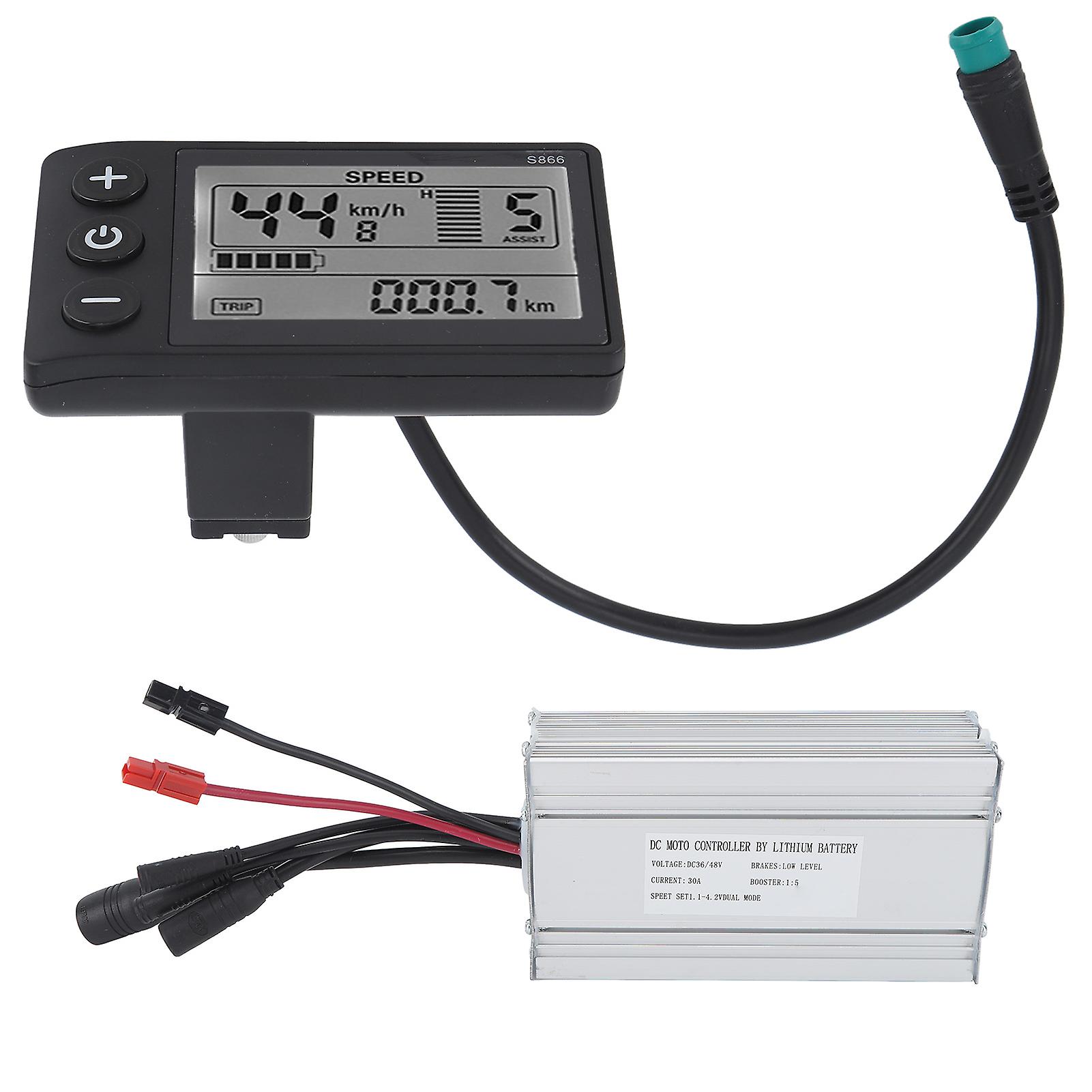 Bicycle Lithium Conversion Controller Kit Waterproof with 30A Bicycle Controller S866 Display Panel DIY Modified Controller Set