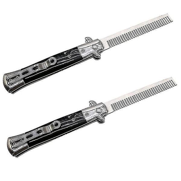 Stainless Steel Spring Folding Comb Set for Hairdressing