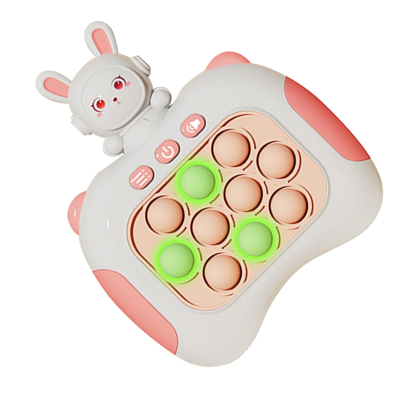 Quick Push Bubbles Game Toy Educational Decompression Light Up Pop Puzzle Toy for Adults Kids Elderly Pink 