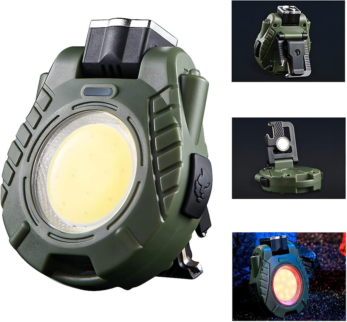 Keychain Flashlight,COB Cap Clip Light,USB Rechargeable LED Headlights,Mini Flashlight,The Multifun