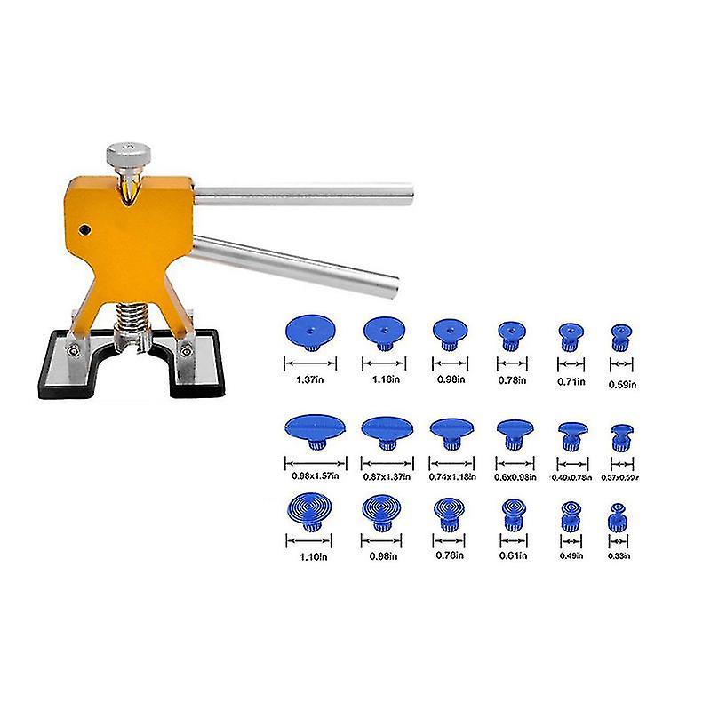 Paintless Dent Repair Kit,dent Puller,dent Removal Set For Car,fridge,tools (19pcs, Gold+blue)
