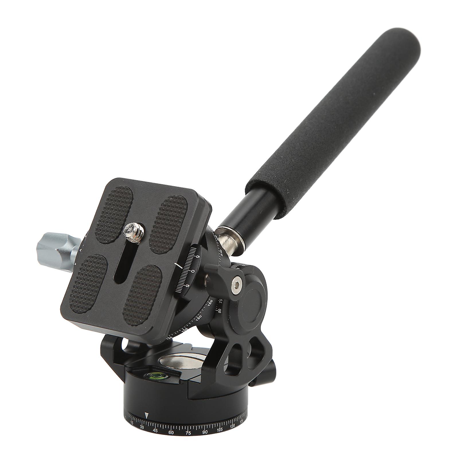 Video Tripod Head Aluminium Alloy Adjustable Portable Damping Stable Fluid Video Head with Removable Handle 