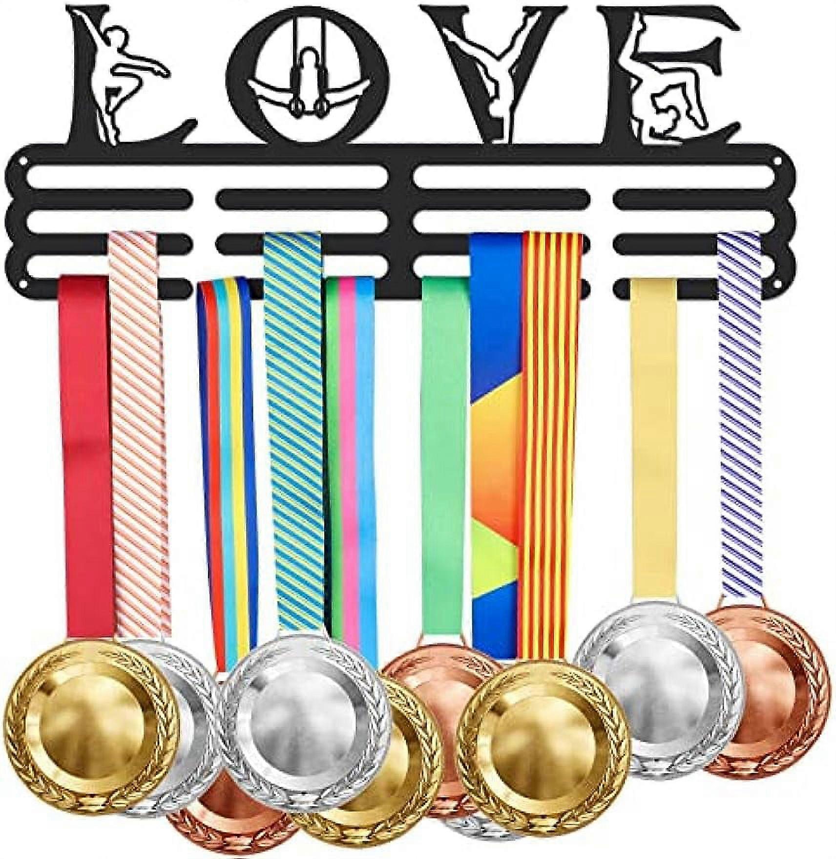 1Set Medal Holder Gymnastics Medal Hanger Exercise Medals Display Wall Mounted Hooks with Love