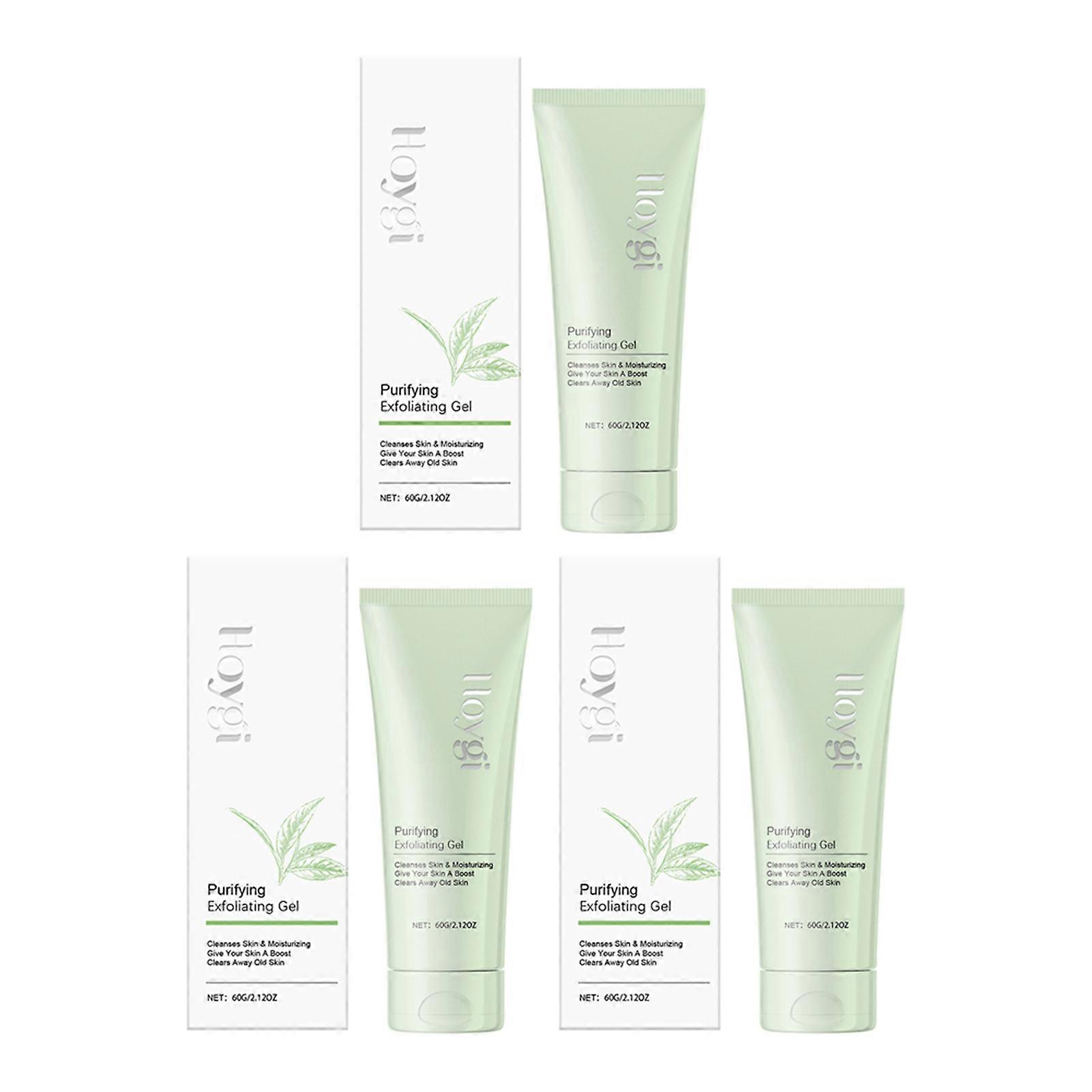 Greteam Purifying Exfoliating Gel for Face, Moisturizing Whitening Facial Cleaner, Gentle for All Skin Types, Shrinks Pores & Removes Spots