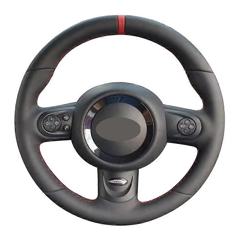 Black Artificial Leather Car Steering Wheel Cover For Mini Hatchback/Mini R56/R57) Clubman Clubvan Coupe 3-Spoke Car Accessories