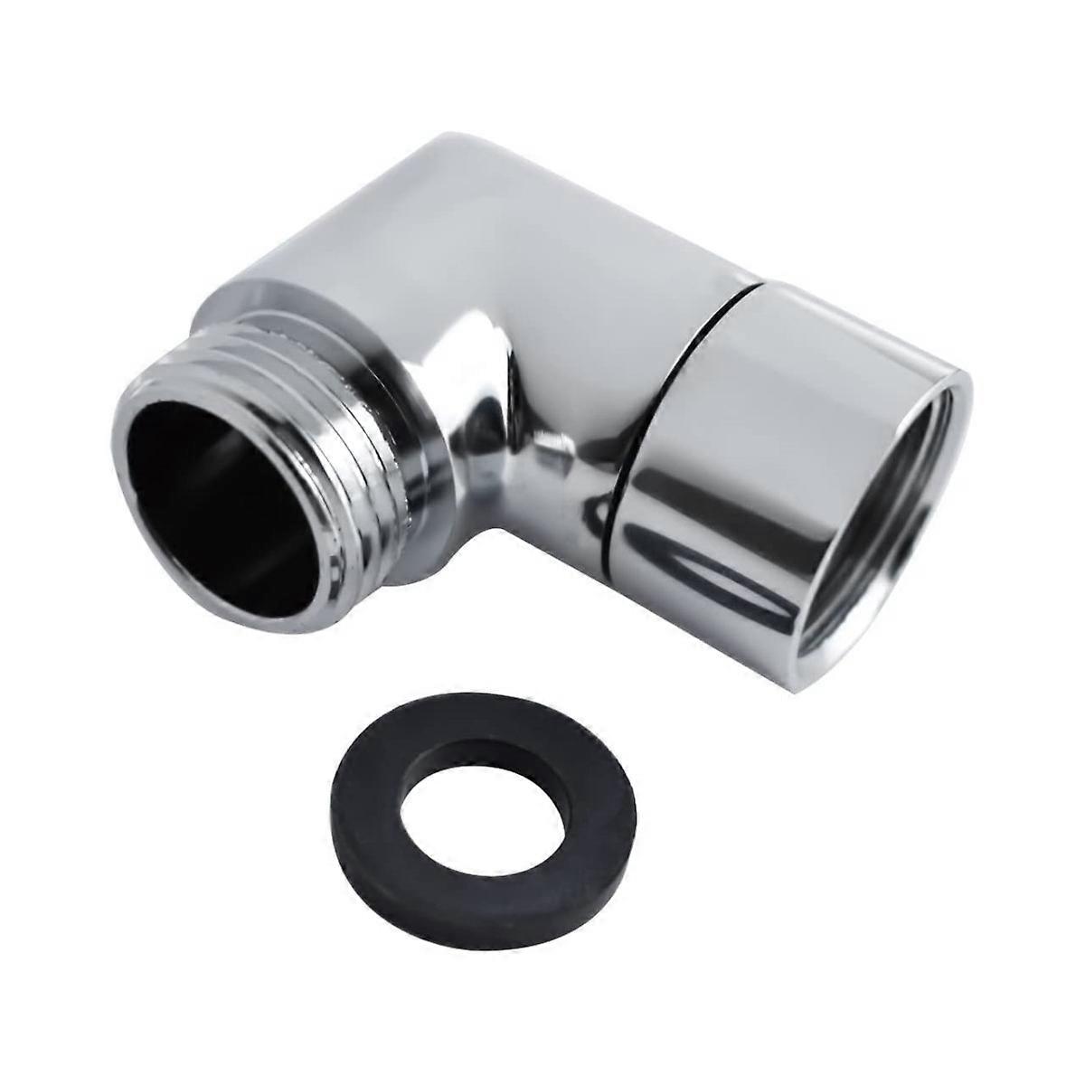(Argent) Coin de douche  main 1/2' IG 1/2' AG filet et inclinaison 135