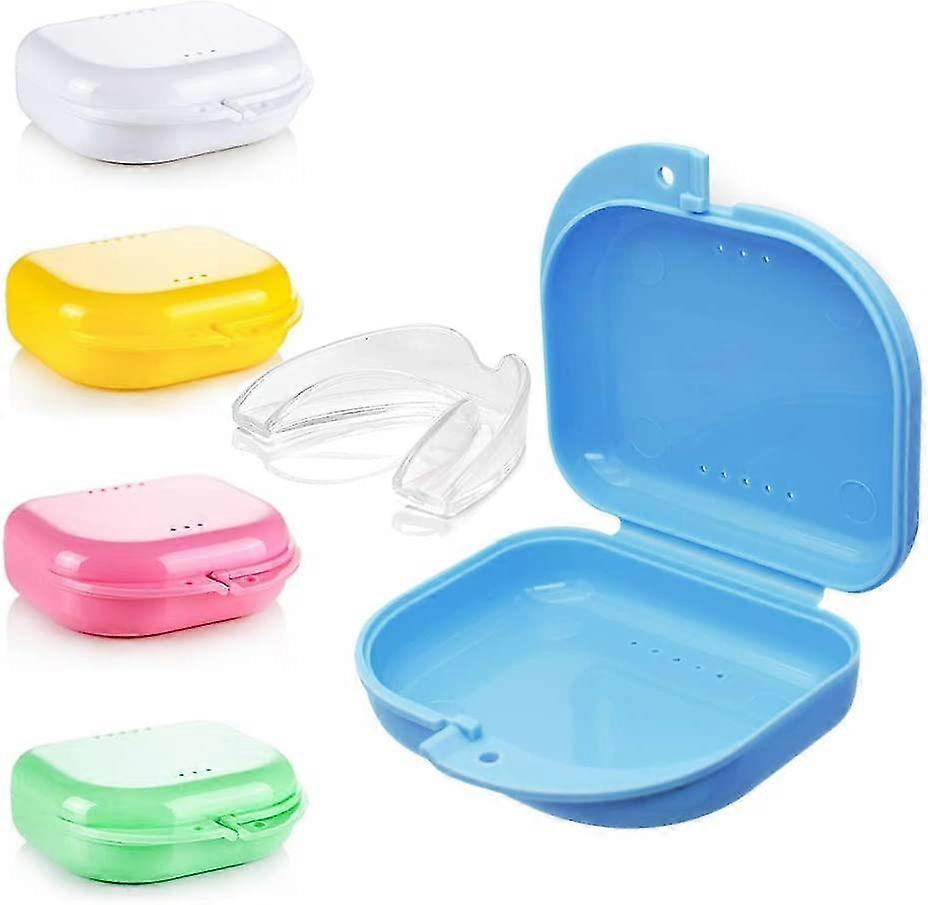 5 Pieces Thin Orthodontic Retainer Box Case With Vents, Denture Storage Container Box Dent