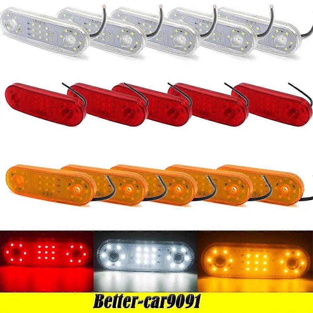 10PCS 21 LED Marker Lights LED Trailer Light 12v Side Marker Llights 24v Truck Bulb Marker White Red Amber LED Light For Traile FN9U9739