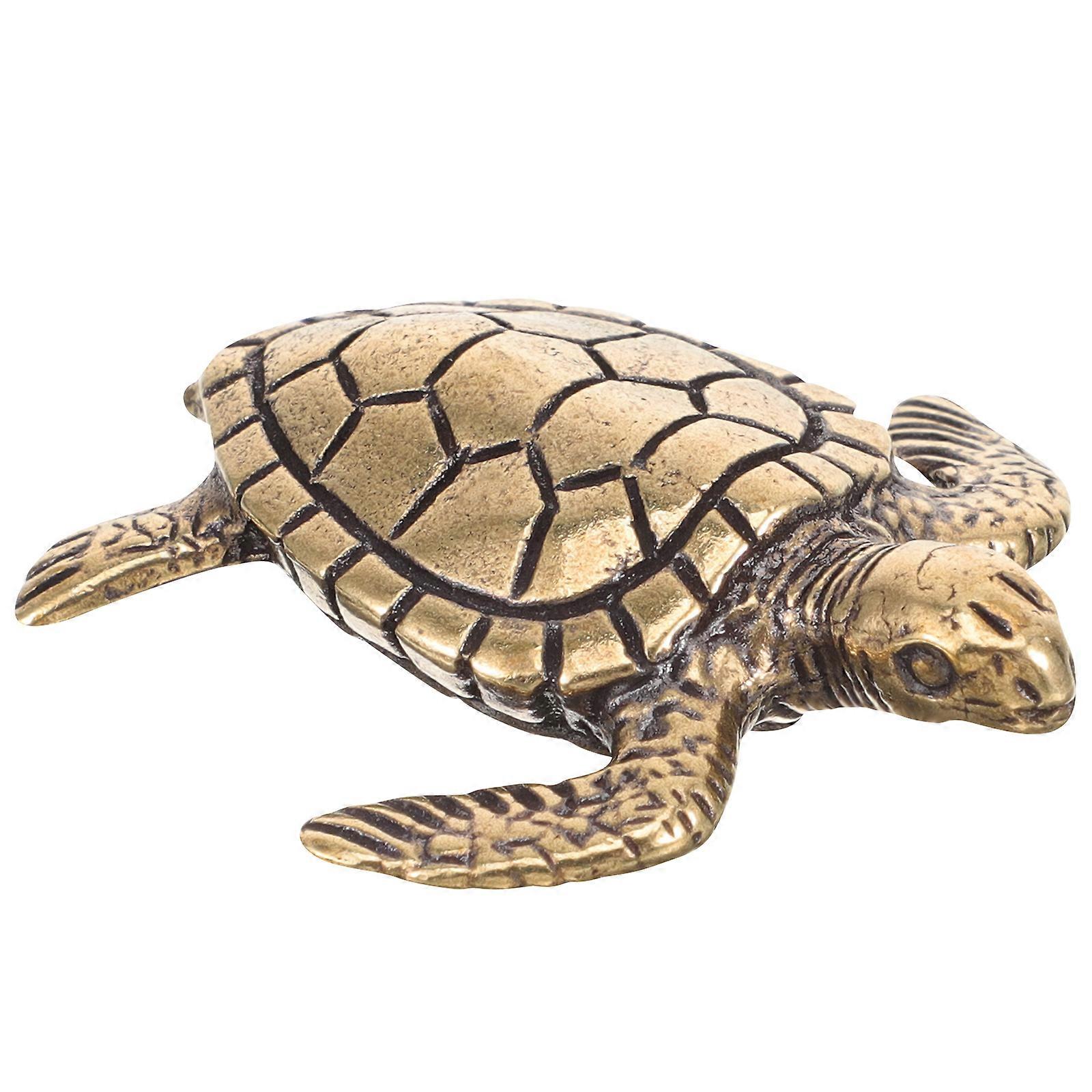 Vintage Copper Turtle Statue Copper Sculpture Turtle Desktop Craft Turtle Ornament Table Decor