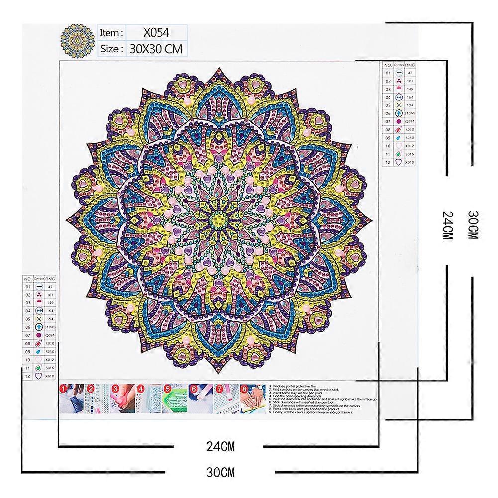 30*30CM 5D DIY Special Shaped Diamond Painting Abstract Mandala Mosaic Kit Rhinestone Drawing Picture Set Home Decoration Craft