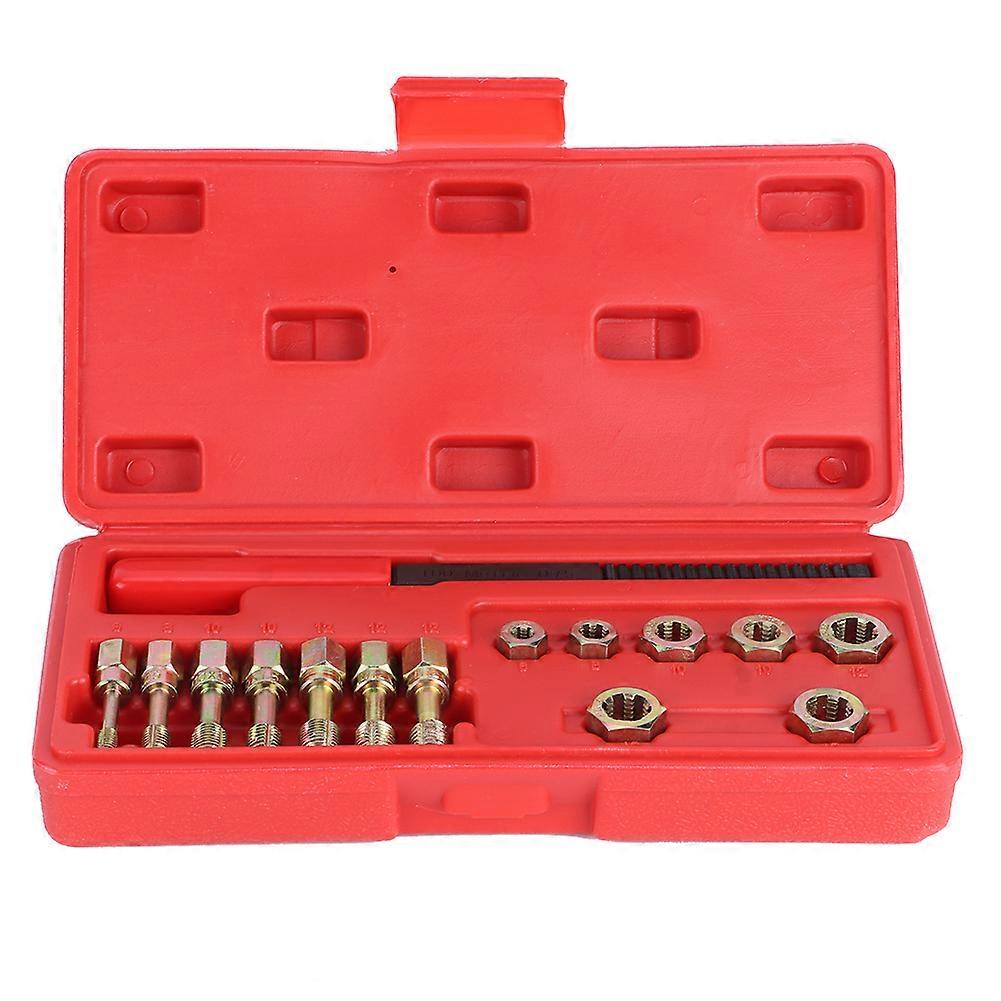 15pcs/set Thread Restorer Repair Kit Universal Car 7 Metric Rethread Taps Die Tool
