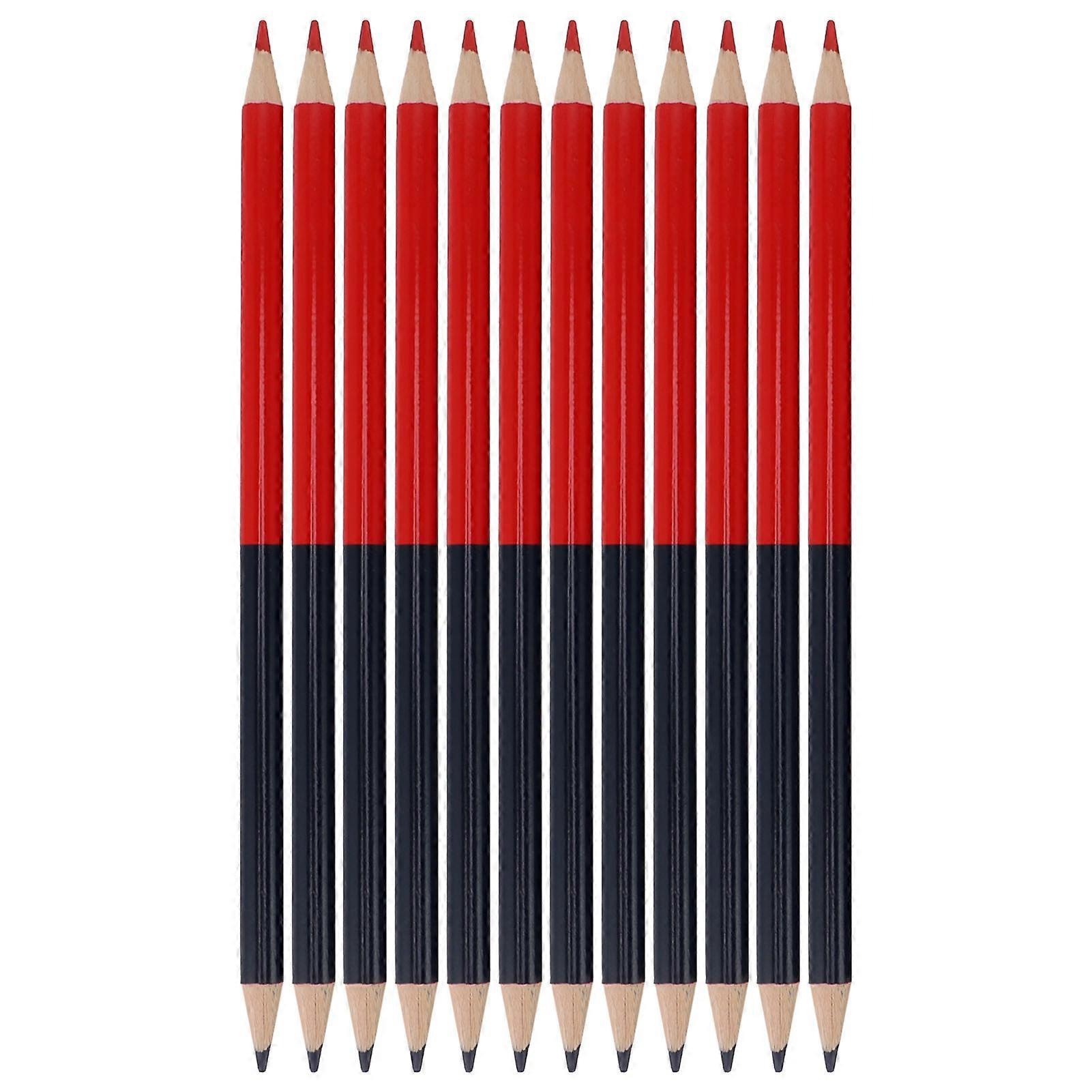12pcs Pencils Set Double Sided Erasable Pre Sharpened Pencils for Drawing Writing Correcting Homework Red and Blue Pencils