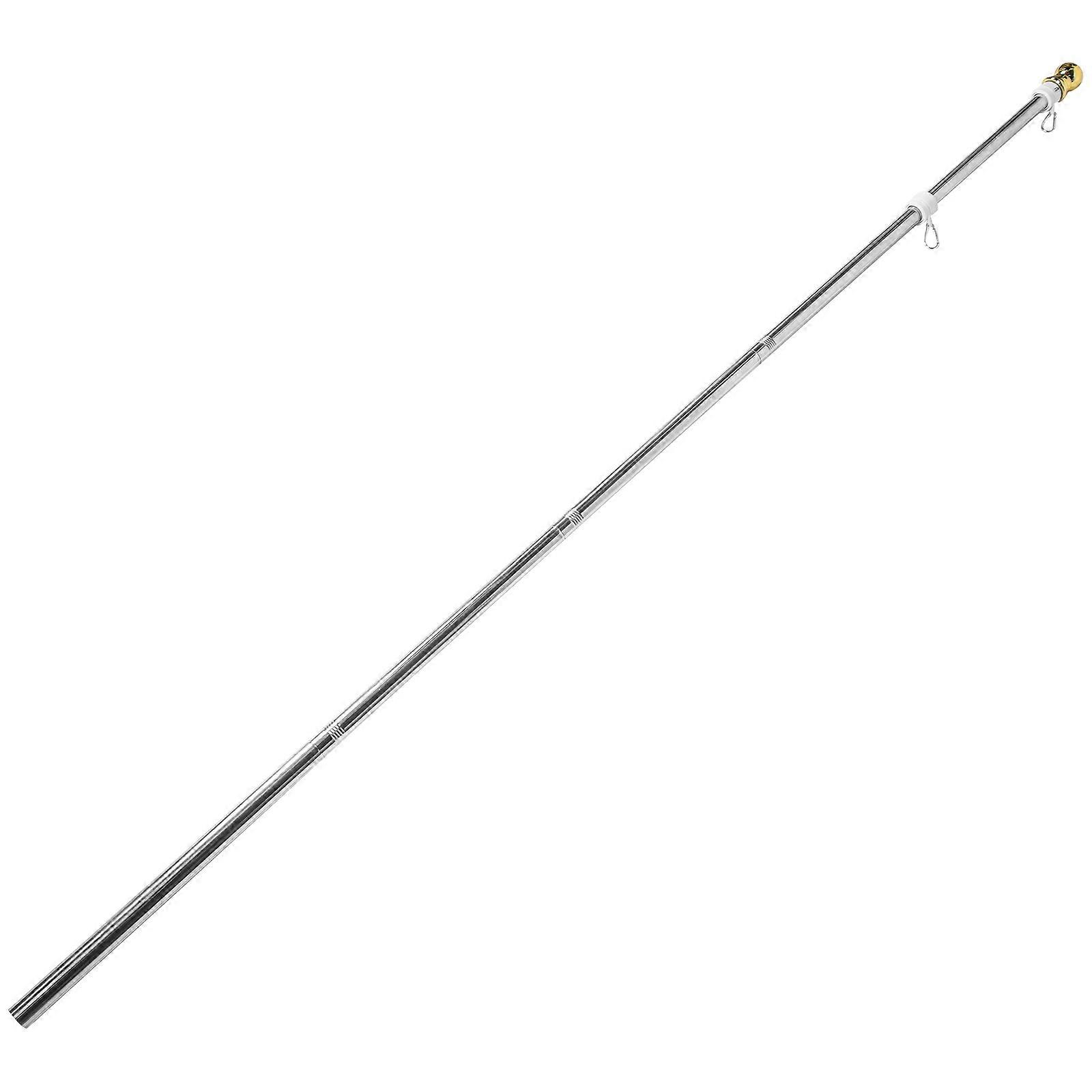 1 Set of Sturdy Flag Pole Rustproof Flagpole Durable Stainless Steel Flag Pole for Garden