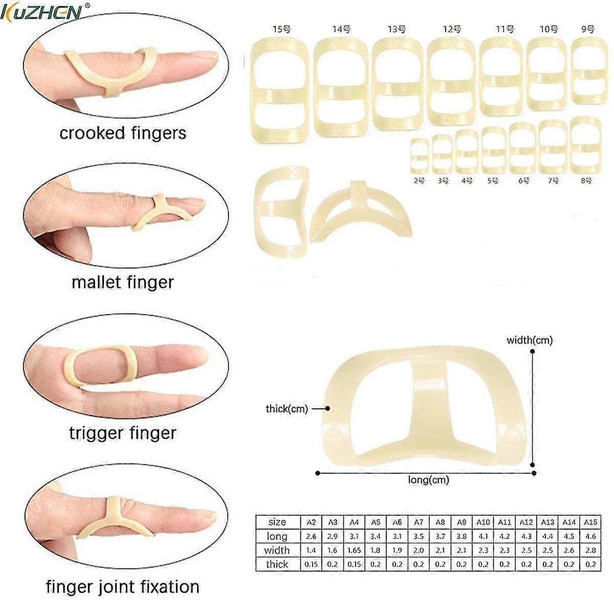 14pcs Finger Splint Fixed Ring Adjustable Broken Finger Joint Stabilizer Finger Splint Protector Straightening Arthritis