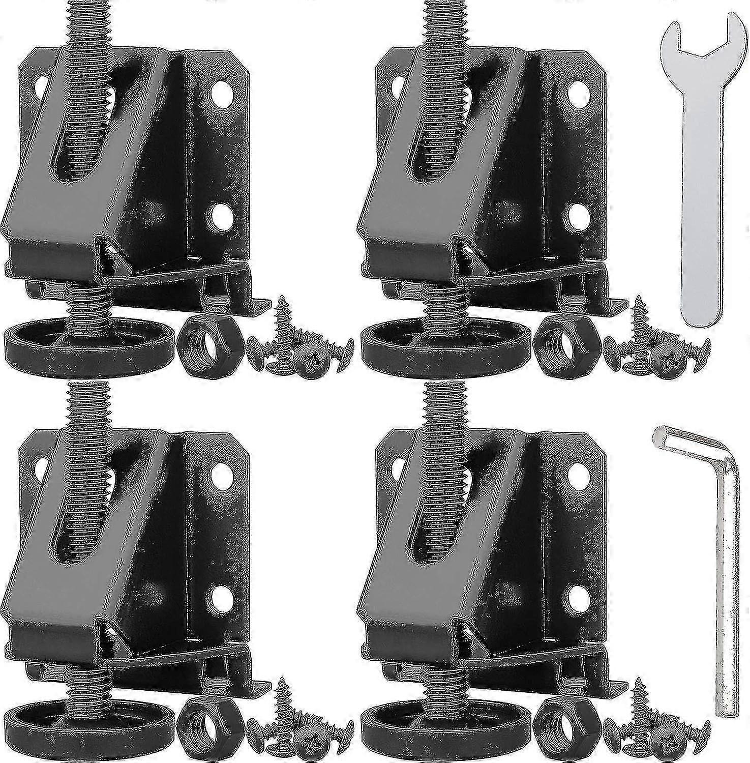 ​Heavy Duty Adjustable Leveling Feet with Lock Nuts for Furniture Table Leg Leveler Black DD