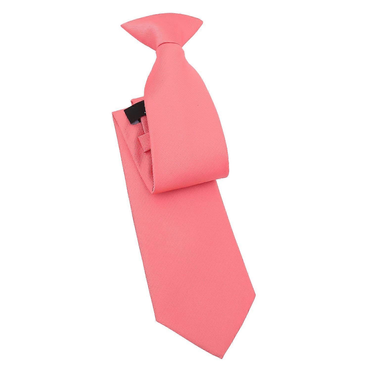 Coral Plain Twill Clip On Tie