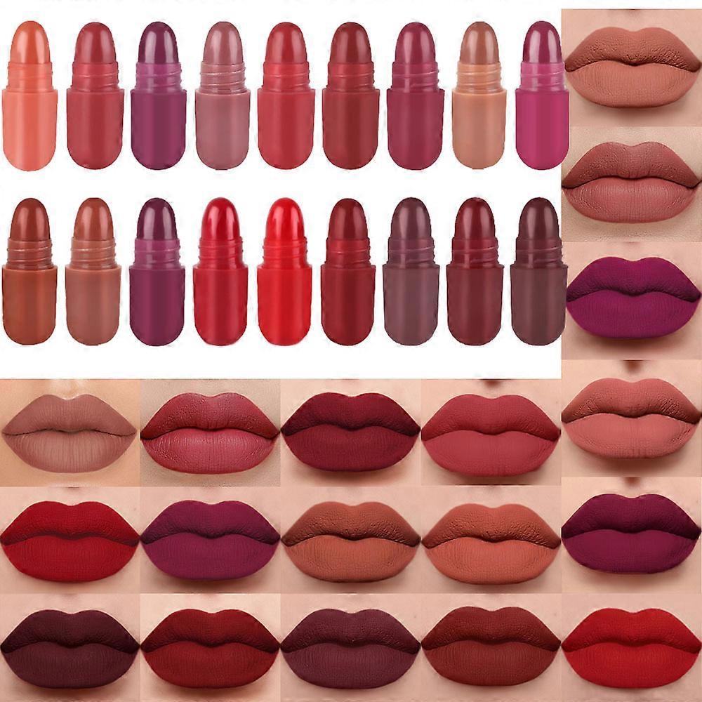 18 pcs/set Long-Lasting Velvet Matte Capsule Lipstick Set - Portable and Waterproof Mini Lipsticks