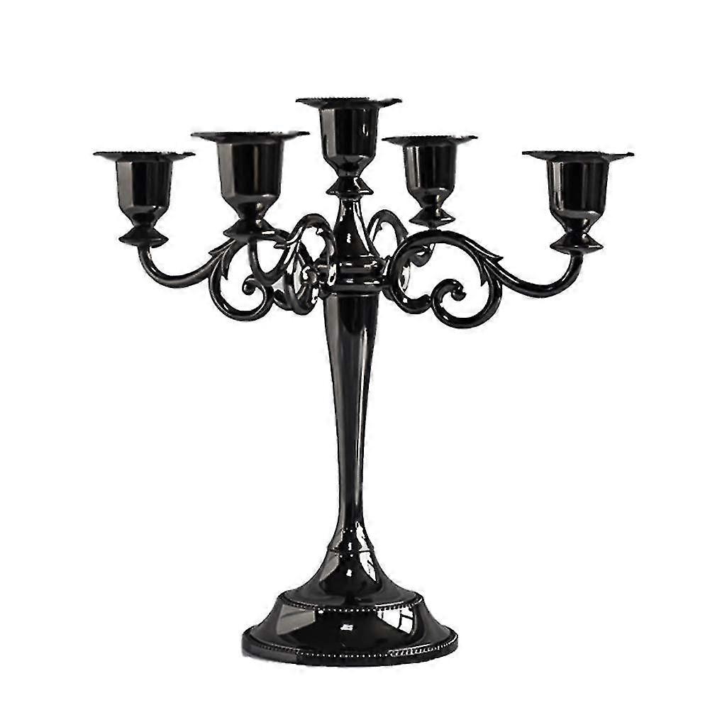 Candlestick 5-armed Candlestick Holder Holder As Table Decoration For And (black)