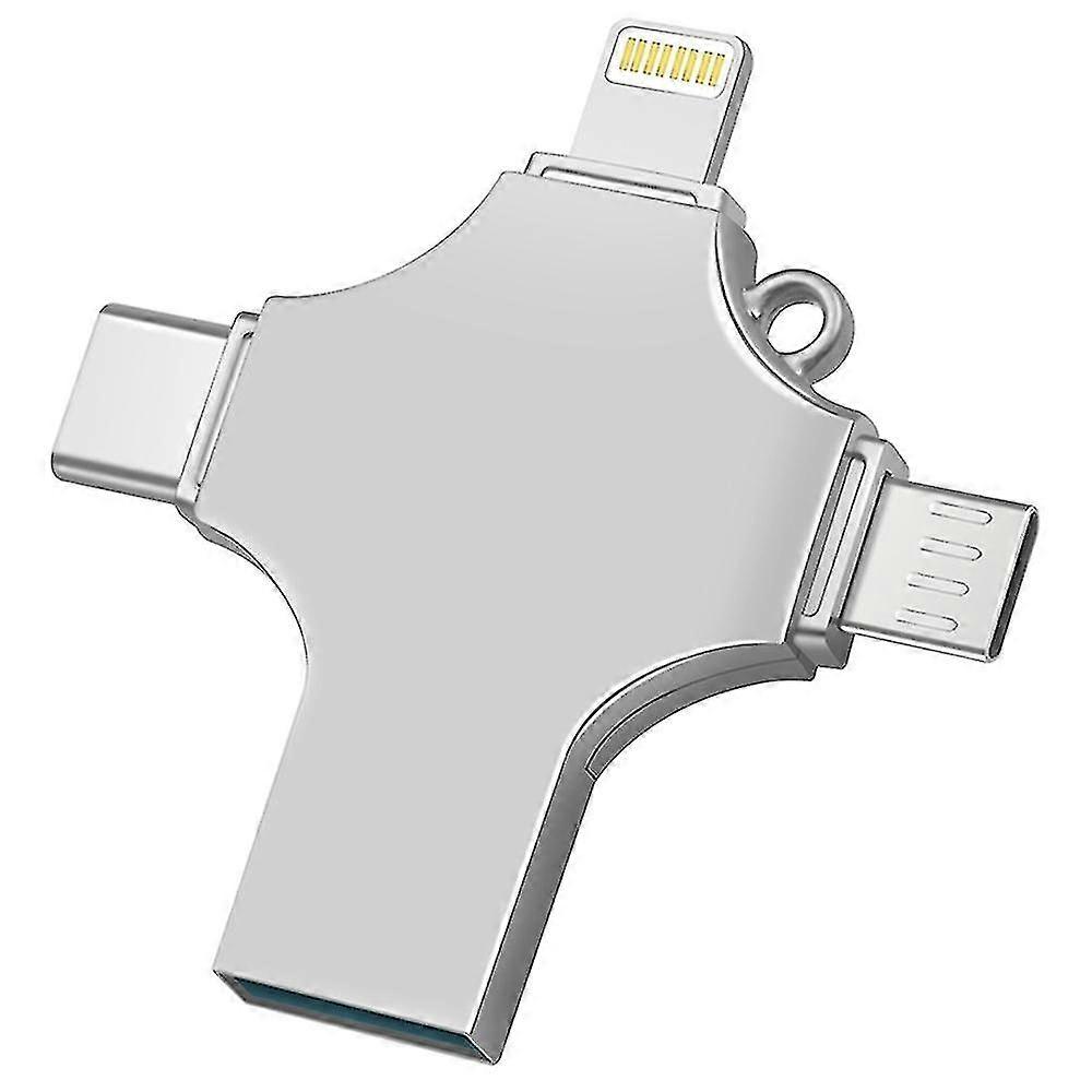 256G 4-in-1 USB Flash Drive Fast Read and Write Speed USB 3.0 External Storage Thumb Drive for Phone