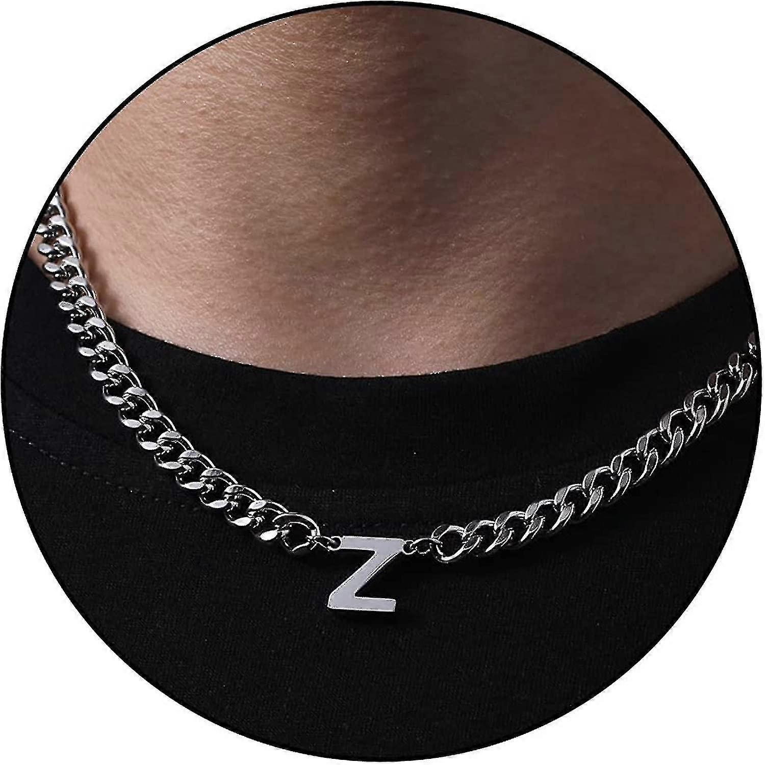 İlk A-z Küba Bağlantı Zinciri Kolye Erkekler İçin Erkekler Kadın Mektup Kolye Paslanmaz Çelik 6.5mm 18 + 2 İnç Takı Hediye