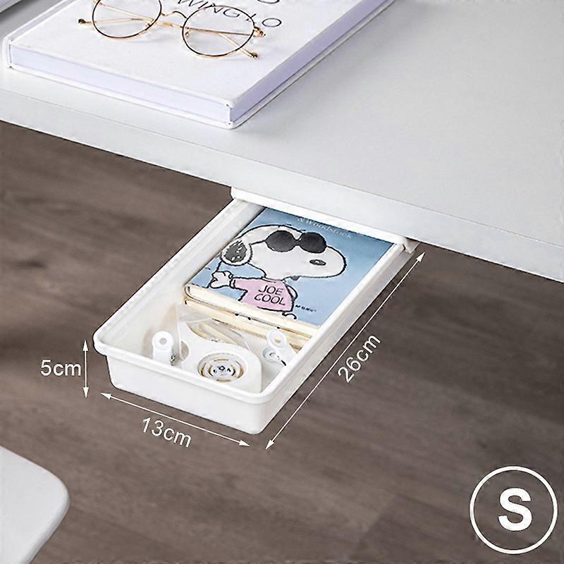Under Desk Drawer Storage Box Hidden Home Office Stationery Drawer Organizer Cosmetic Underwear Storage Tray Desk Organizer