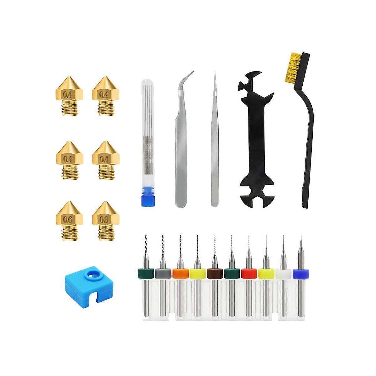 MK8 3D Printer Nozzles,For Ender3 Nozzle Cleaning Kits Maintenance Kit 3D Printer Tools