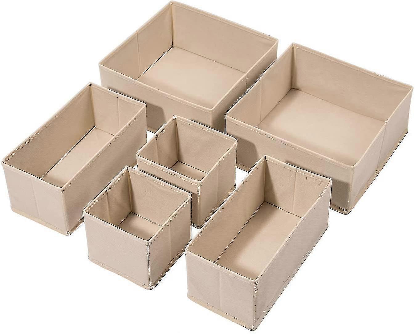 مجموعة من 6 فواصل منظم درج الملابس ، منظمي خزانة قابلة للطي ، صناديق تخزين مكعبات سلال للملابس الداخلية ، حمالات الصدر ، الجوارب ، العلاقات ، الأوشحة ، كسوة