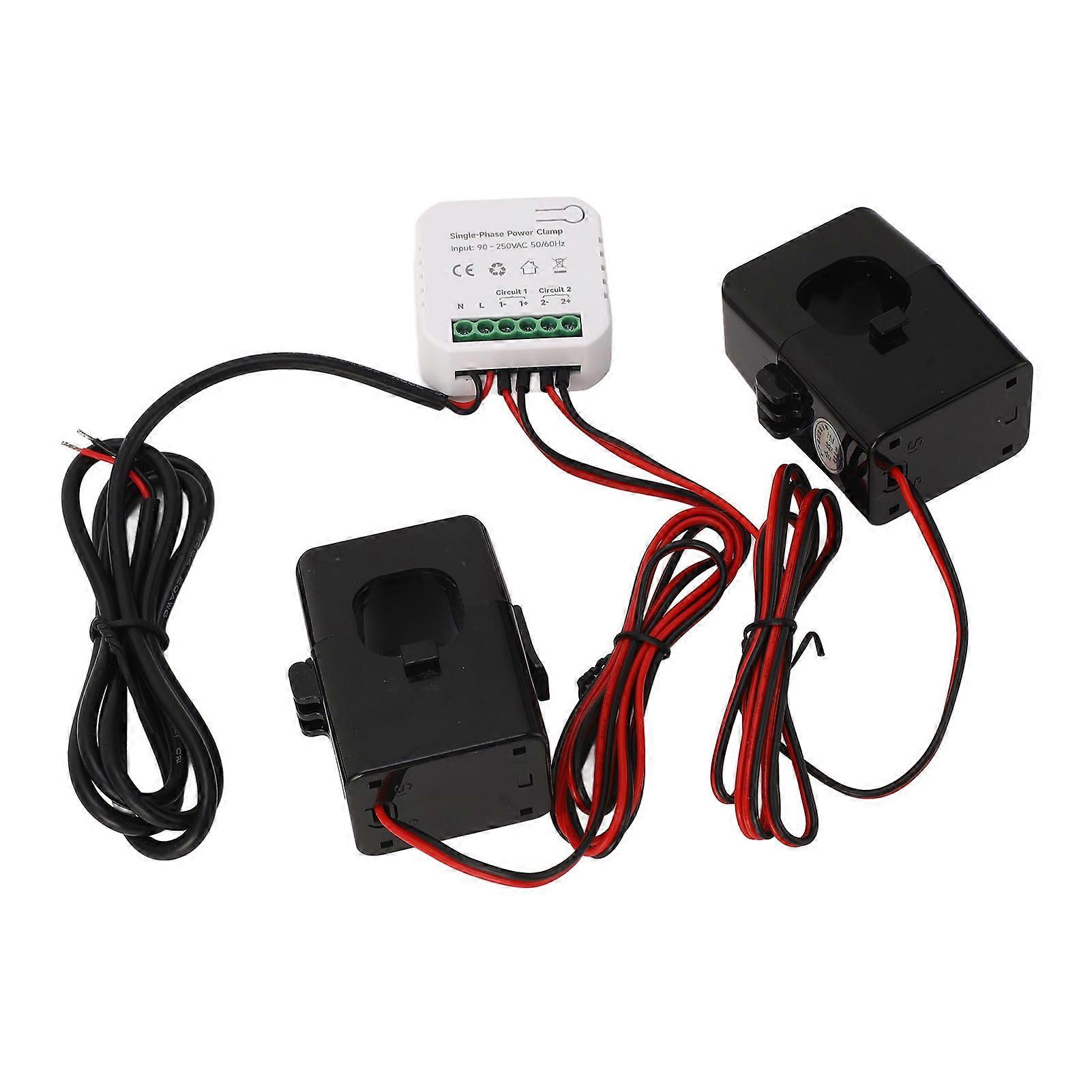 Smart Energy Meter APP Monitoring Power Electricity Monitor with 2x200A Current Transformer AC90250V NO.7241