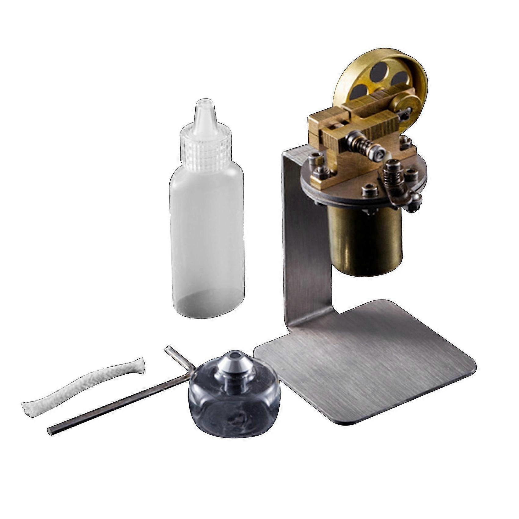Mini Stirling Engine Model, Full Copper Boiler Vertical Small Steam Engine Model Physical Experiment Toy Gift