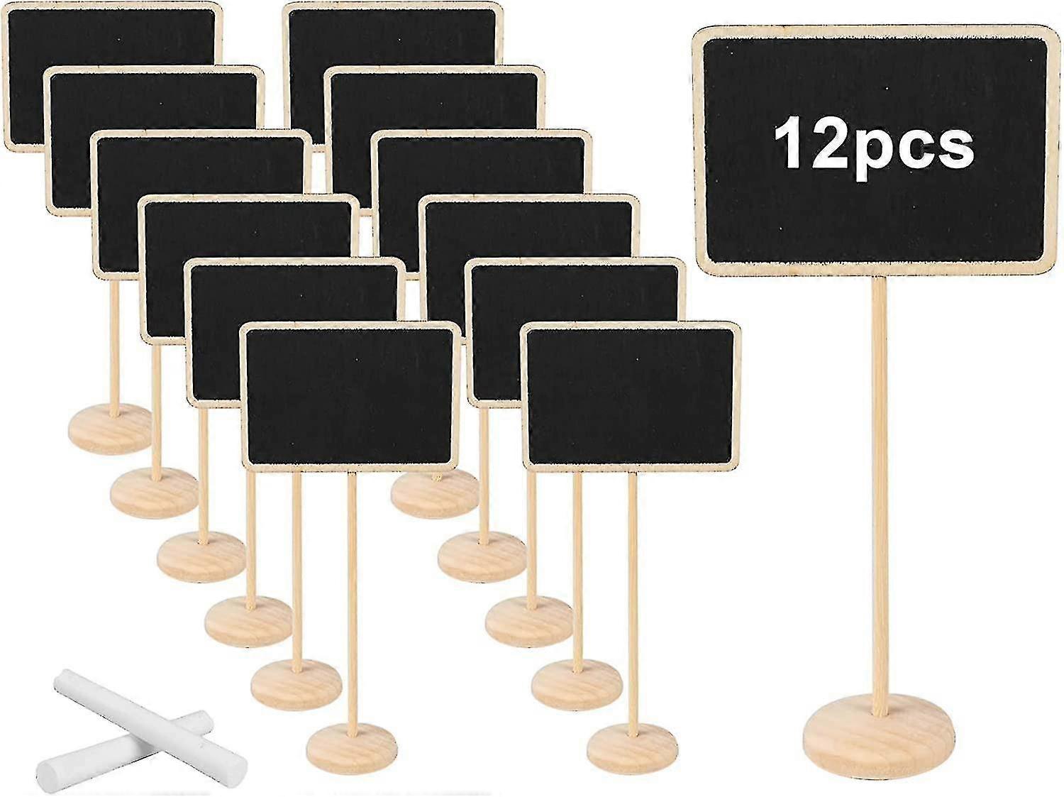 Mini Chalkboard Signs With Stand 12pcs Food Labels For Buffet Wooden Labels Table Numbers Price Signs Party Signs Stands For Food Bar Cafe Bakery With