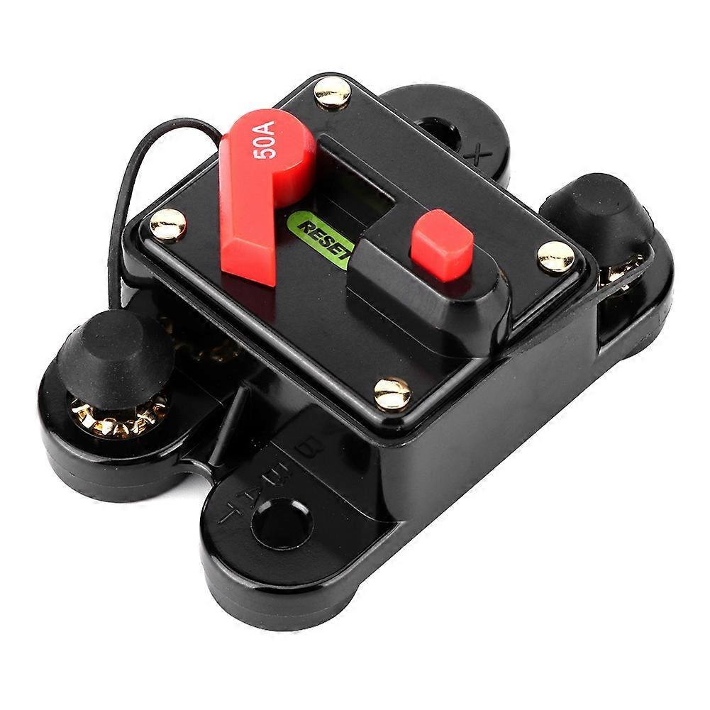 Car Audio Automatic Manual Reset Fuse Holder Circuit Breaker 12V 50A