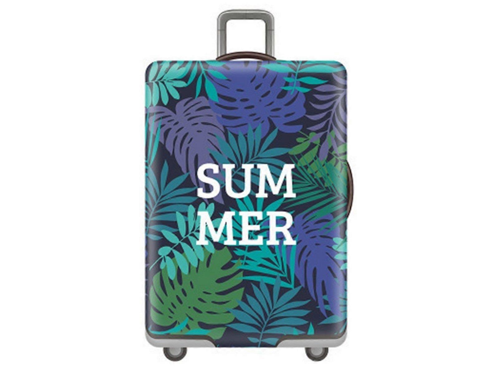 Leaves Print Elastic Travel Suitcase Protector Cover for 22-24 inch Suitcase