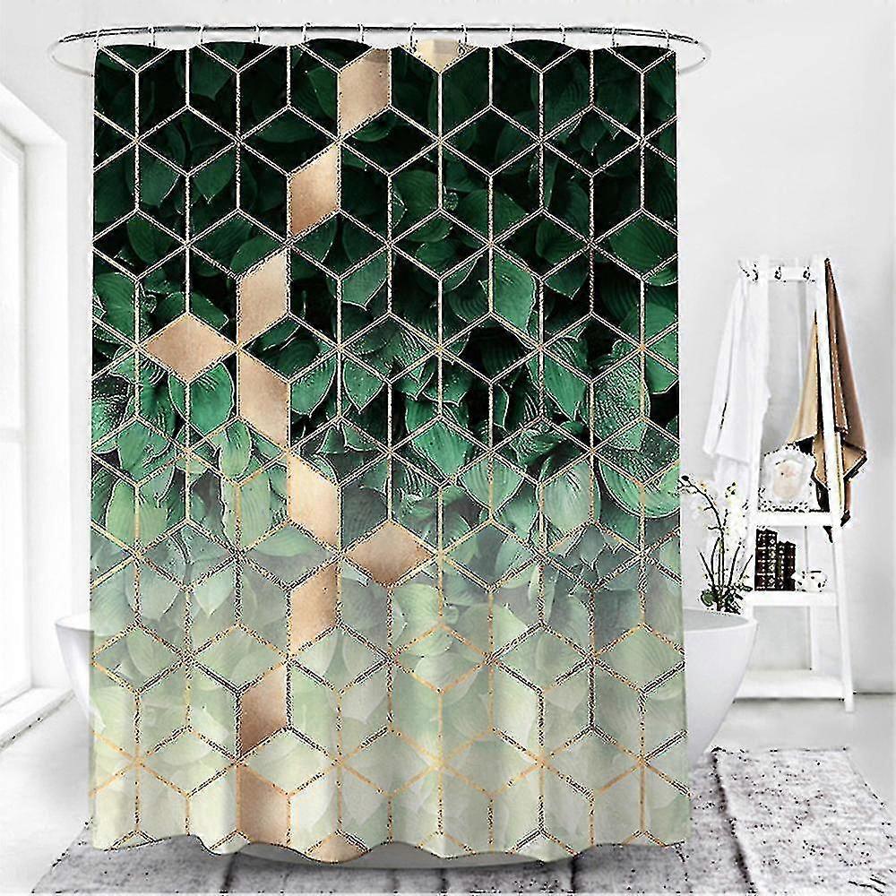 Modern Geometric Shower Curtain Bathroom Waterproof Curtain
