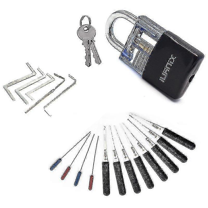 Practice Lock Pick Set- Tension Key Wrench Hand  Broken Padlock Hardware Tool