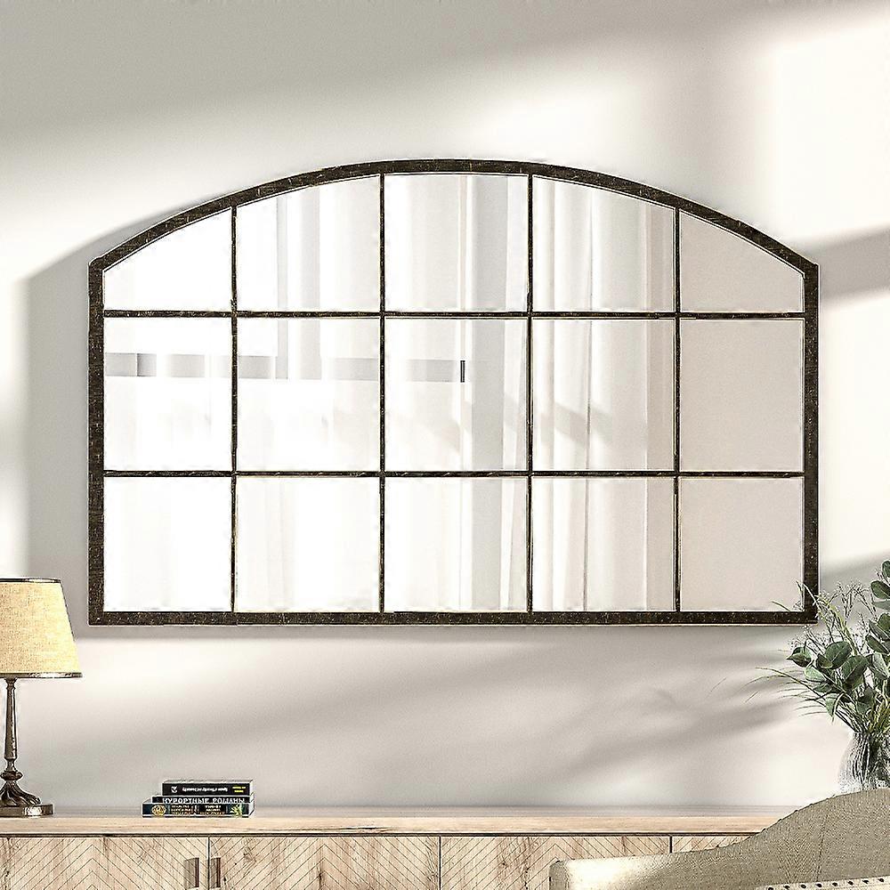 Arched Wall Mirror for Decor Modern Black Framed