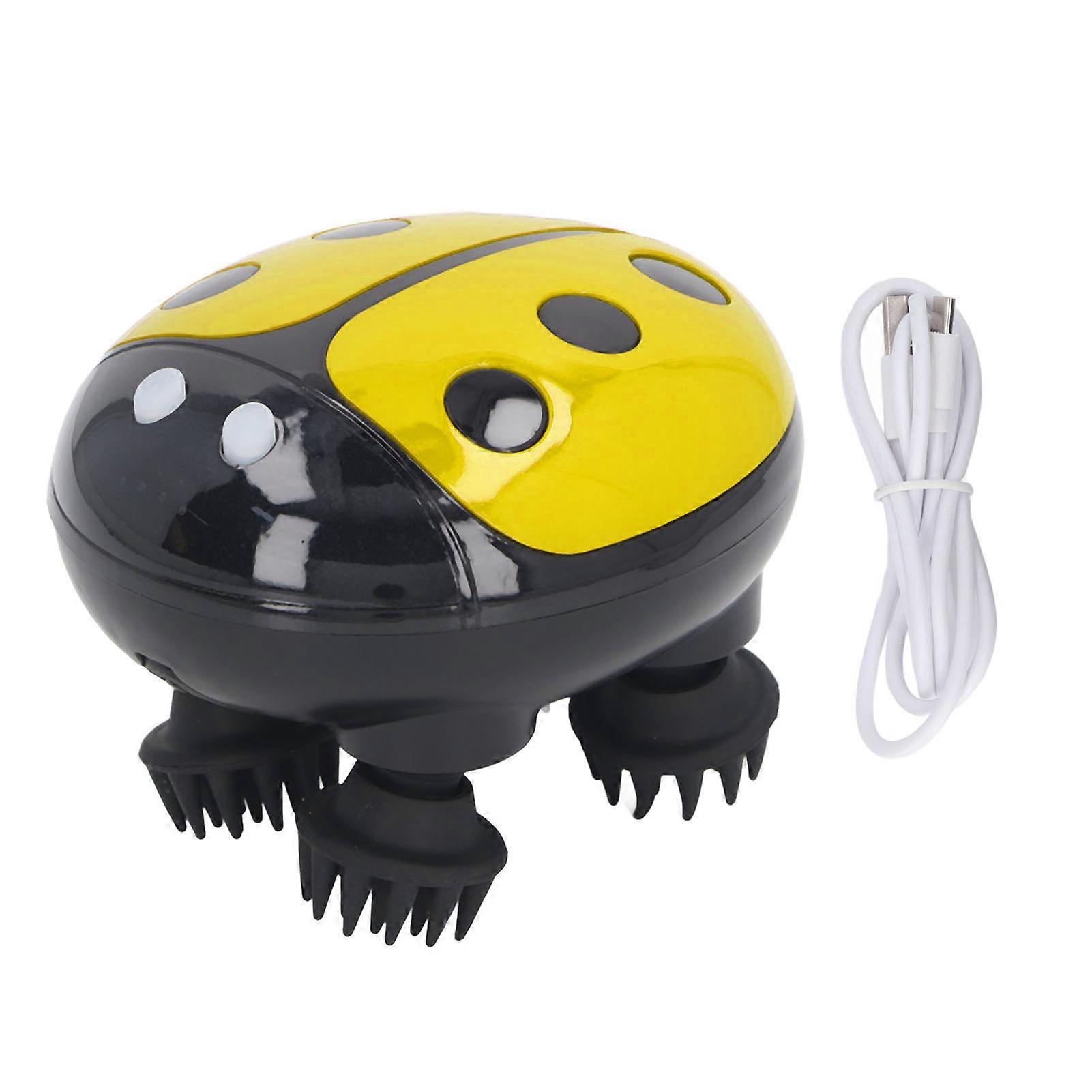 Waterproof Head Massager Micro Current Low Frequency Pulse Intelligent Portable Head Scratcher Yellow