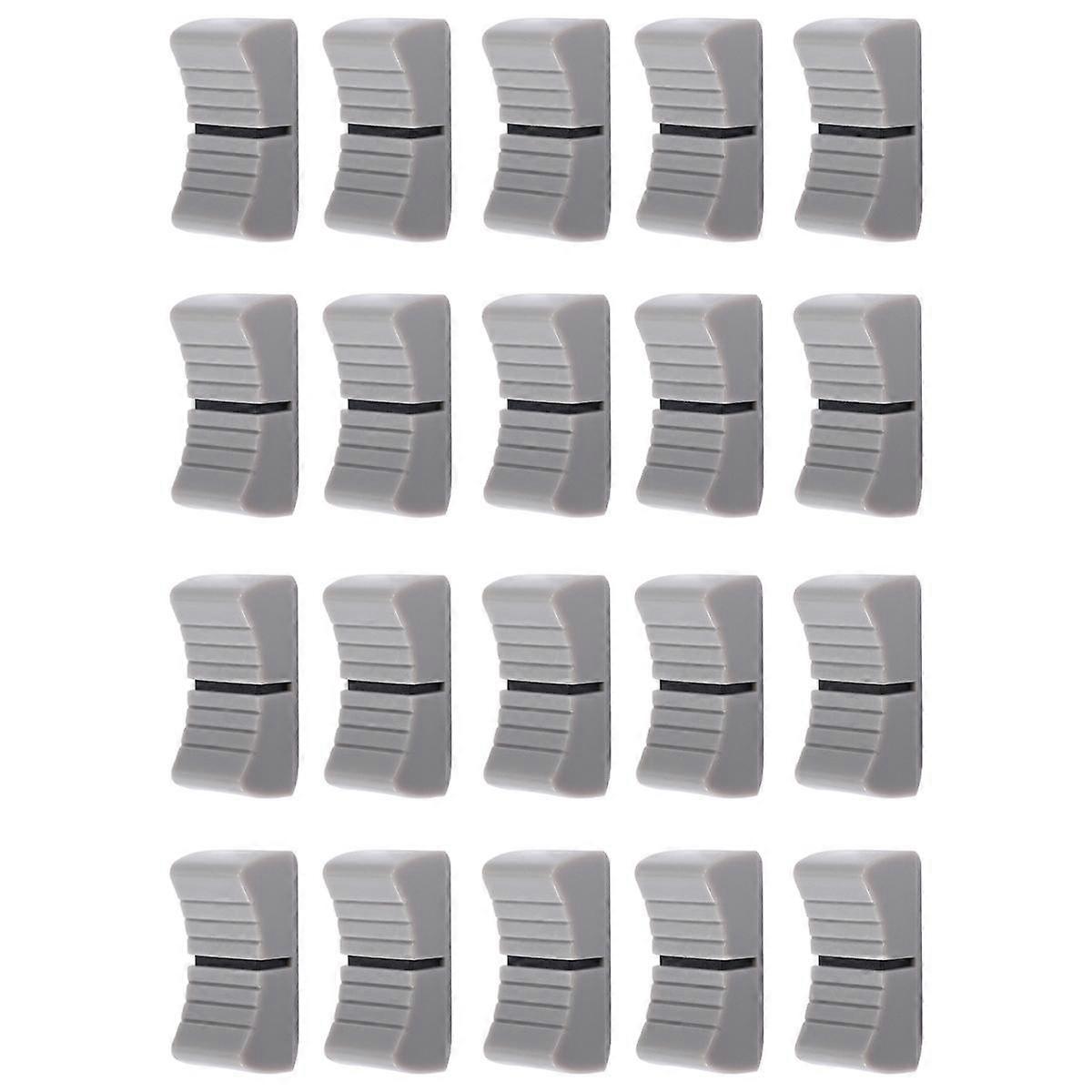 20Pcs 24mmx11mmx10mm Console Mixer Slider Fader Knobs Replacement for Potentiometer Gray Knob Black Mark