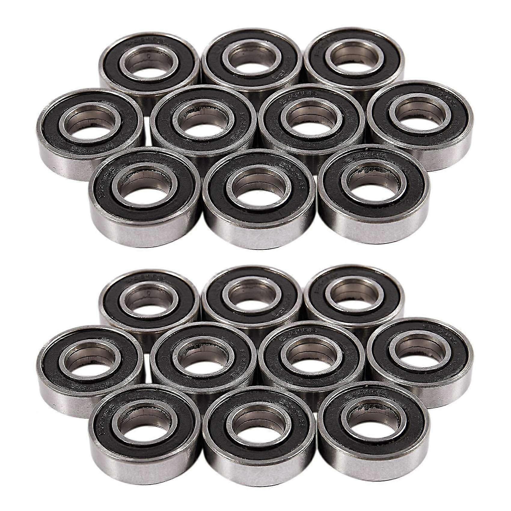 6001rs محمل كروي عميق الأخدود 28 × 12 × 8 مم 20 قطعة، فضي وأسود