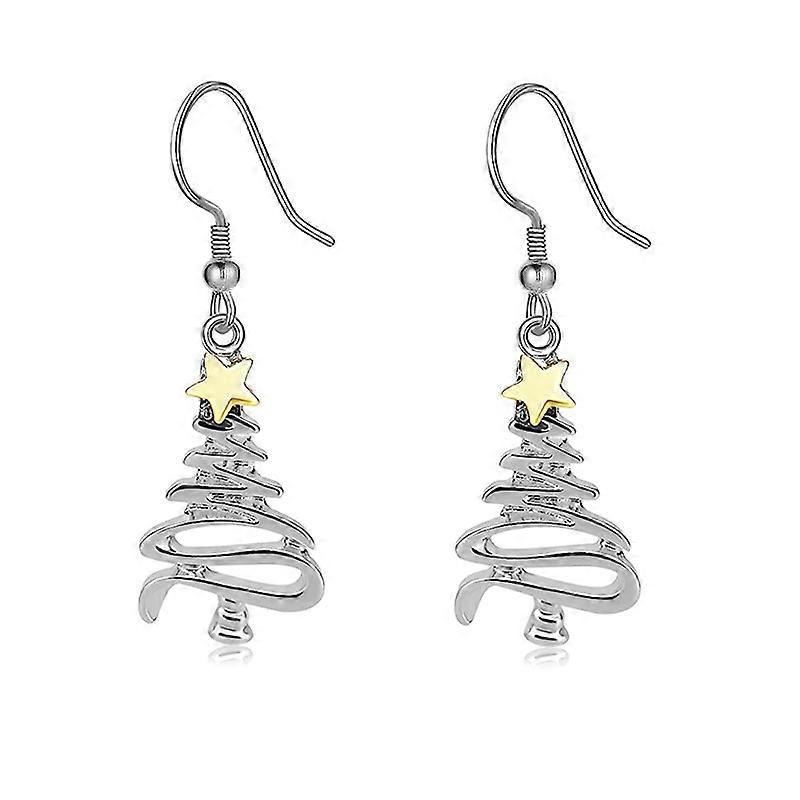 1 pair Cute Christmas Tree Piercing Dangle Earrings