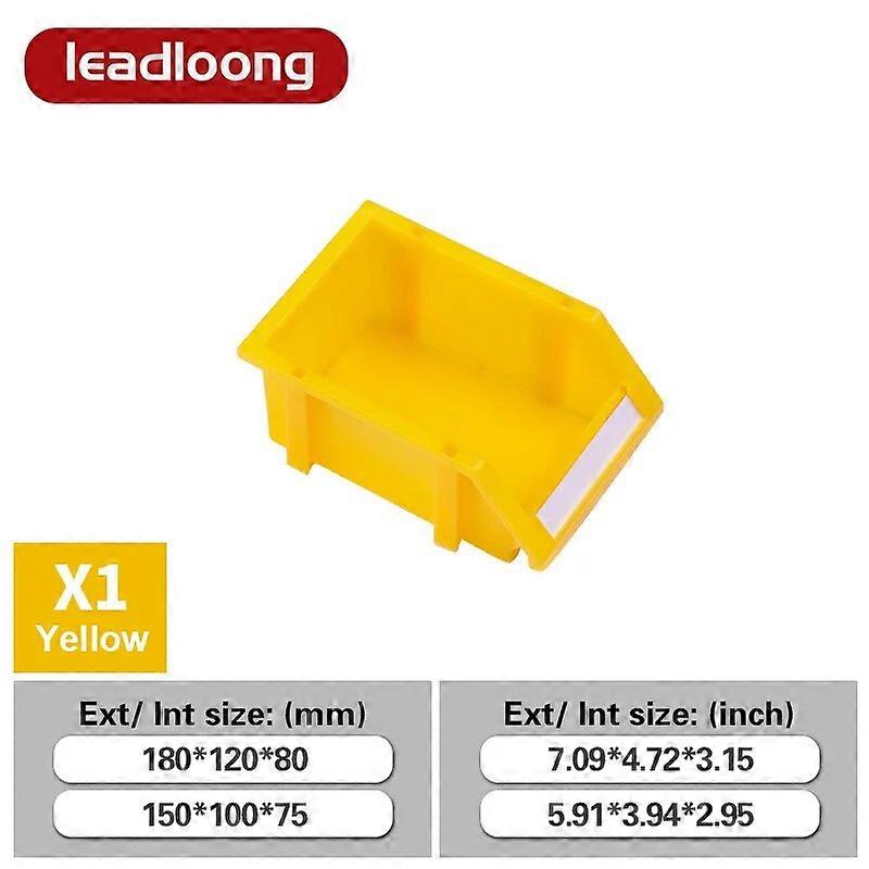 X1 180X120X80MM Caixa de peças empilháveis de plástico para caixa de armazém Caixa de armazenamento de ferramentas Caixa de armazenamento 12 pacotes de 7 polegadas x 4 polegadas x 3 polegadas
