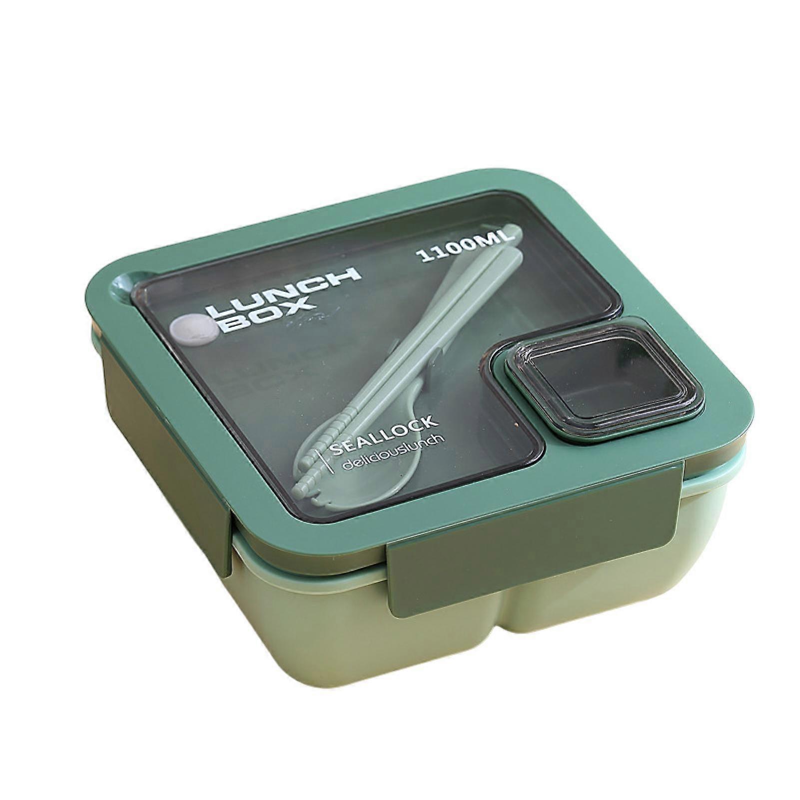 850/1100ML Lunch Box Dust-proof Lid Compartment Design Students Portable Bento Case with Spoon Chopsticks Daily Use KAESI
