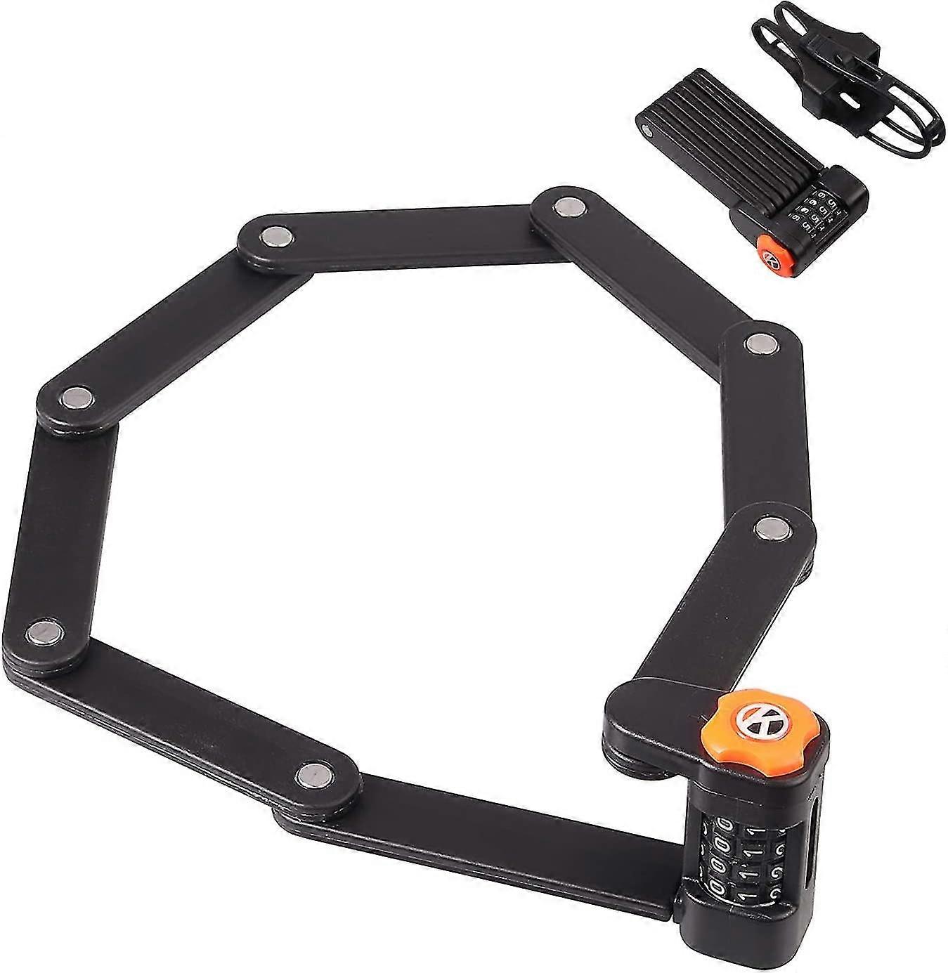 Folding Bike Lock Electric Scooter Scooter, Bicycle Lock Shear Resistant Anti-theft Lock, 4 Digit Code Padlock 8 Section Folding, 8 Extremely Hardened